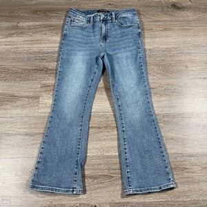 Judy Blue Women's Jeans Mid Rise Demi Crop Bootcut Denim Size 9_29 Blue